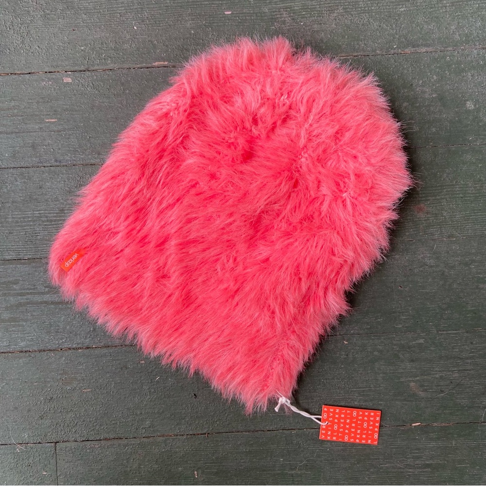 Verloop Fuzzy Faux Fur Beanie - Melon Pink